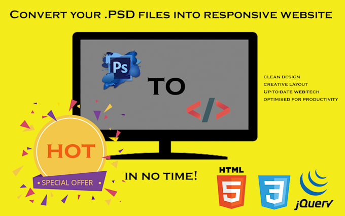 convert your psd files into responsive website application