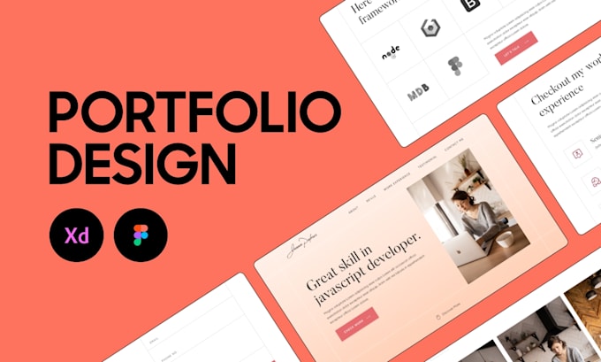 do modern and creative portfolio uiux design using figma and adobe xd
