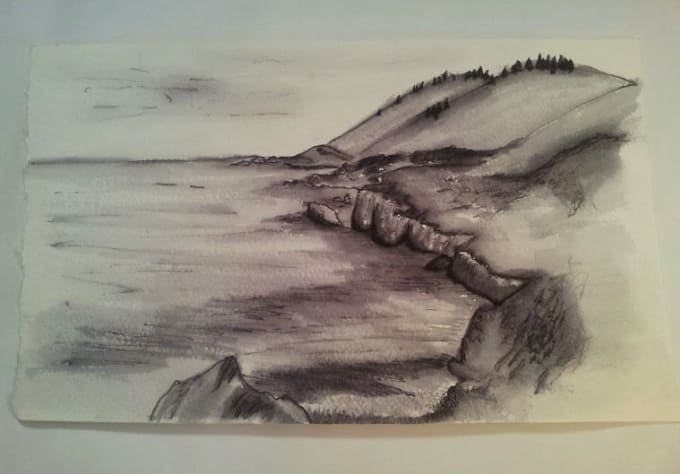 Make A Ink Wash Or Watercolor Of A Landscape City Of Your Choice