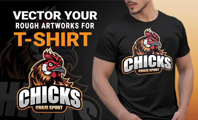 vector your rough artworks for screen printing and make unique t shirt design