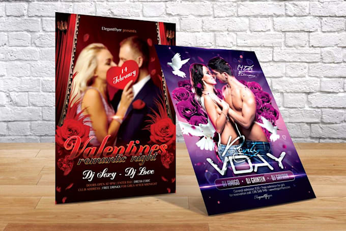 do eyecatching valentine day flyer within 15 hours