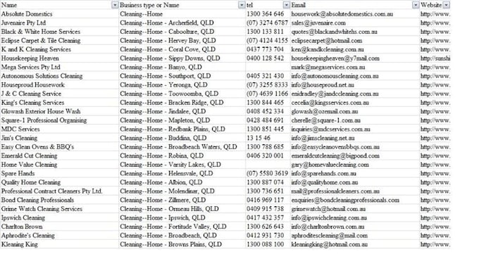 I will do contact list building