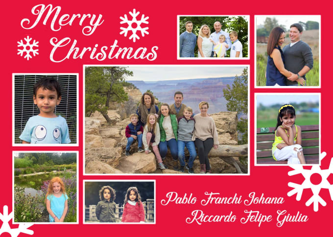 Design Collage Christmas Holiday Card Using Your Photos By Mostfaboudj