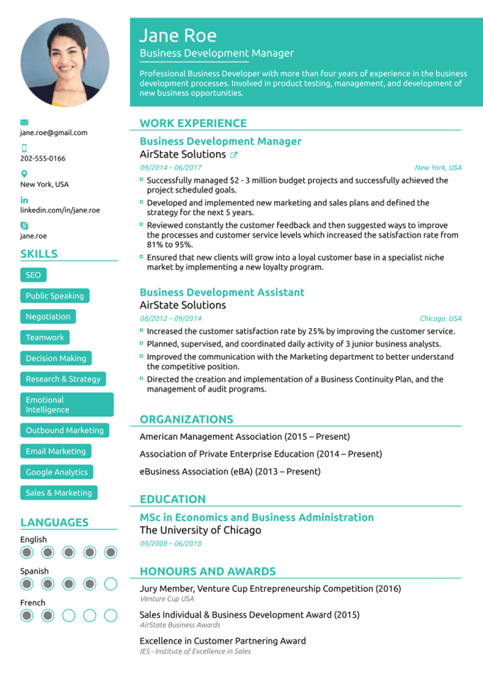 Create and design a resume, curriculum vitae by Cristinegarcia | Fiverr