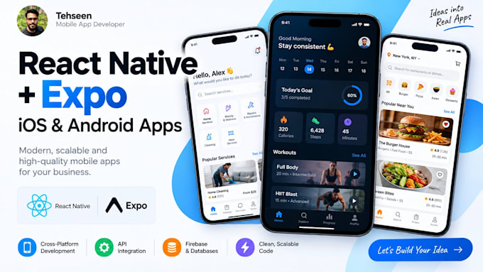 develop your react native expo mobile app for ios and android