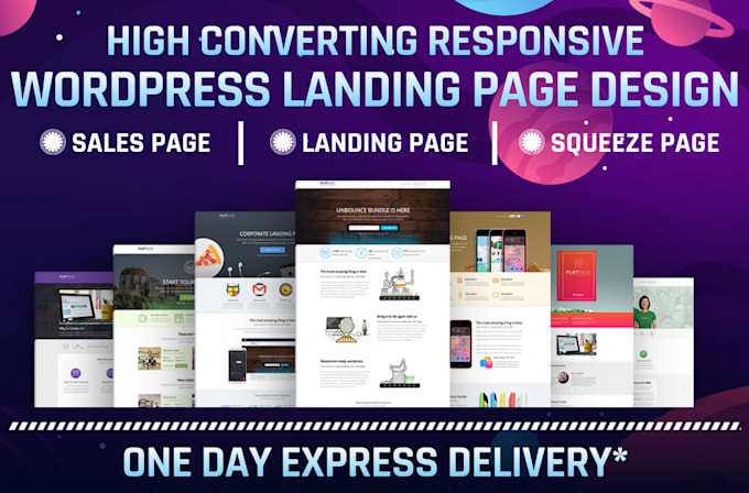 Top 10! I will create wordpress landing page design  for $25