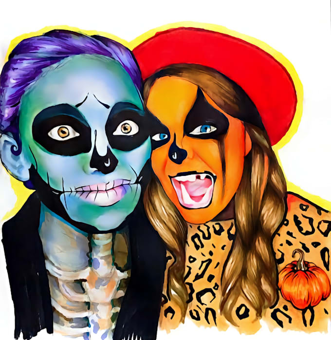 create a sugar skull face drawing for you