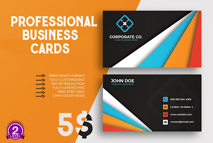Download Design Print Ready Business Card With Free Mockup By Komangarjuna Fiverr