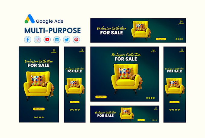 design multipurpose google banner ads or adwords, web banner ads