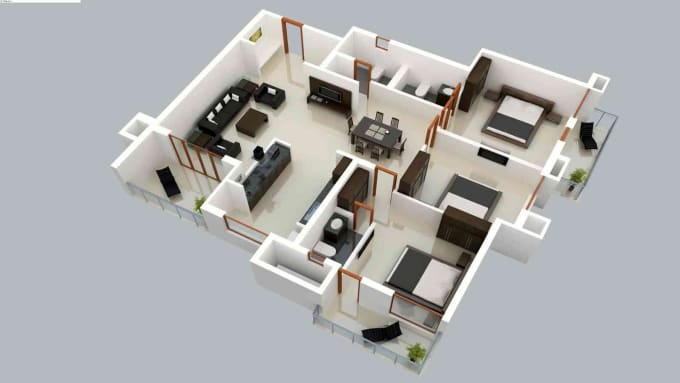 Draw 2d And 3d Map For Your House By Mirzaadnan