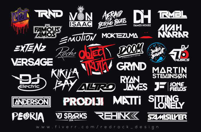 Design professional dj typography band rock rap and music logo by ...