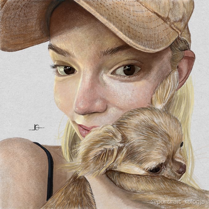 do a realistic drawing portrait from photo