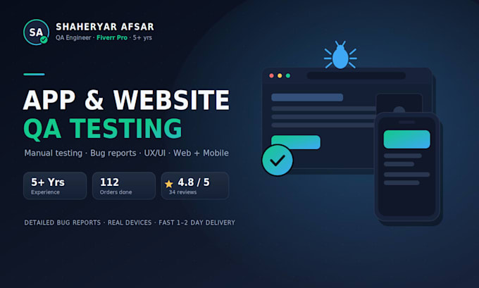 do professional QA testing for your website, ios and android app