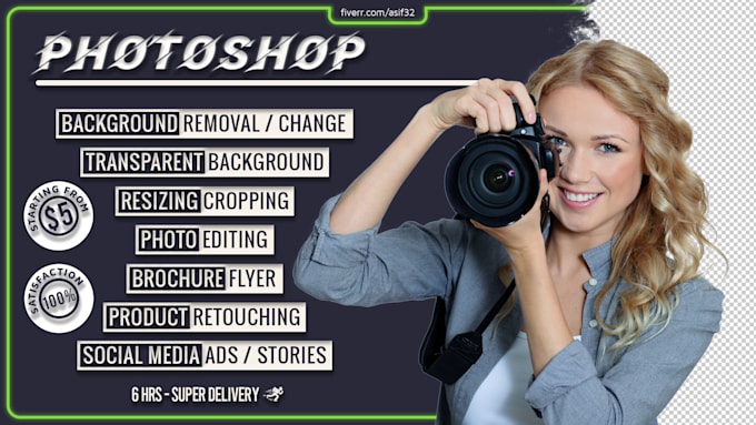 do background removal, image restoration, any photoshop work