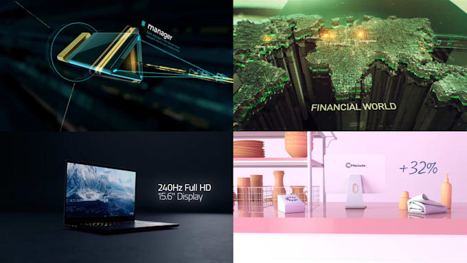 make a 3d motion graphics explainer video