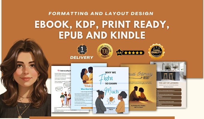 create professional ebook design, print book, PDF and paperback