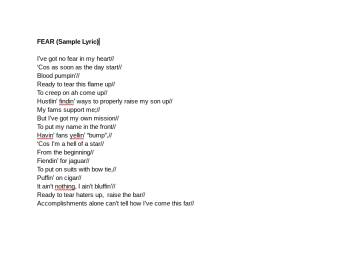 write a rap song that puts your song on fire