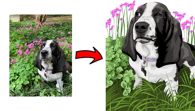 draw your pets photo for poster and custom case