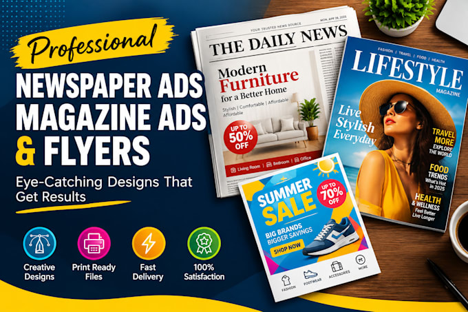 create newspaper ads, magazine ads, flyers
