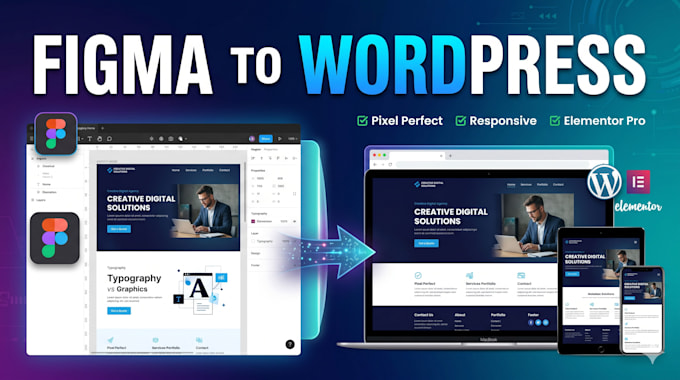 convert figma design to wordpress elementor website