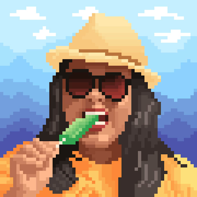 create your illustration into pixel art style