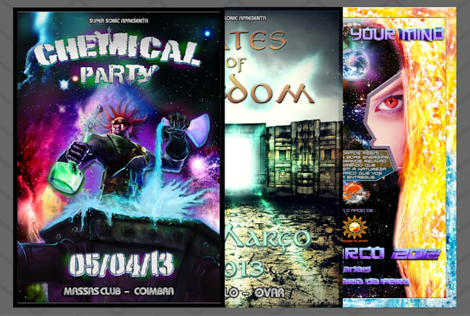 design a psychedelic trance music party flyer