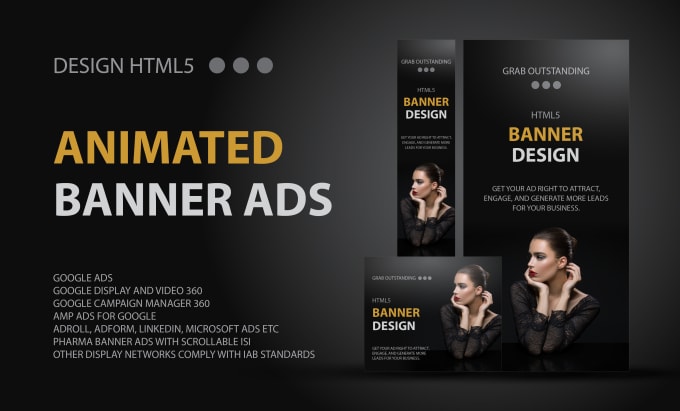 design animated HTML5 banner ads or google banner ads