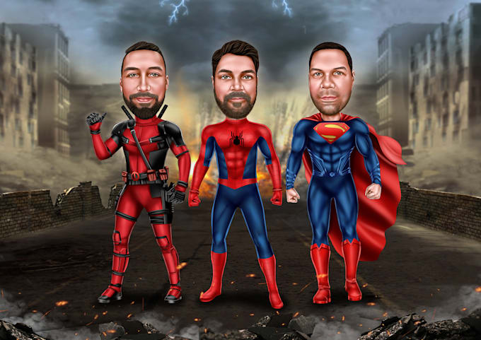 create superhero caricature for you