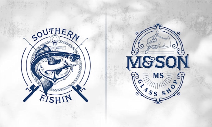 create hand drawn retro vintage and emblem logo design