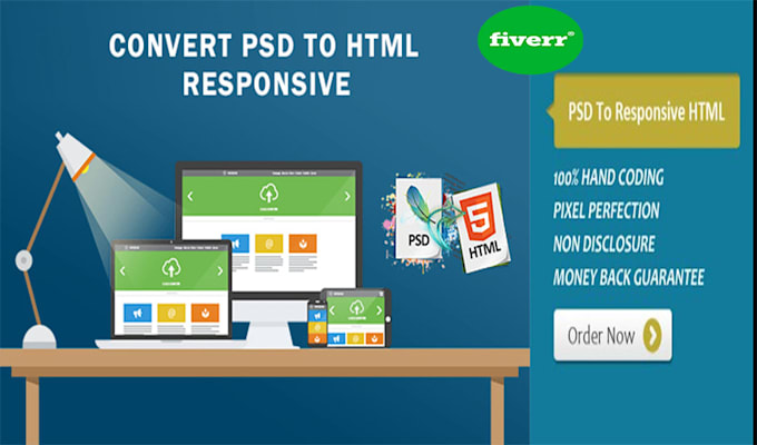 convert psd to html responsive