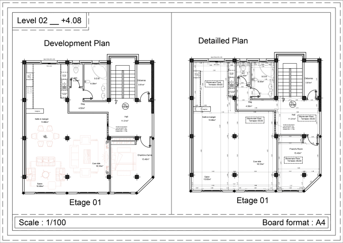 Do autocad floor plan for you, with the level of detail