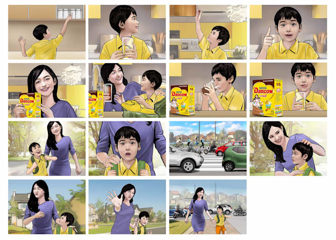 produce creative storyboard for your commercial