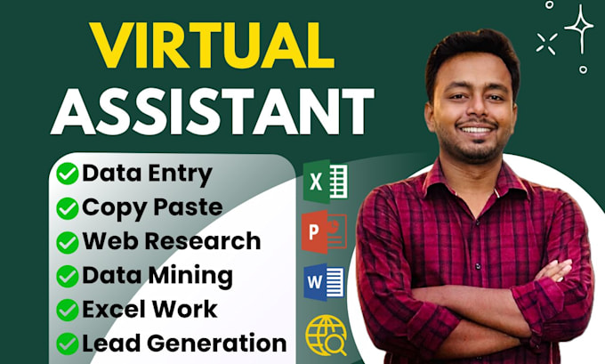 do data entry, copy paste, web research, excel data entry, admin support work