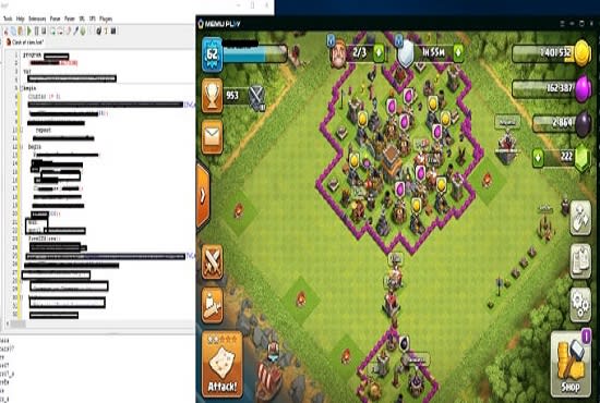 provide a clash of clans resource collector bot