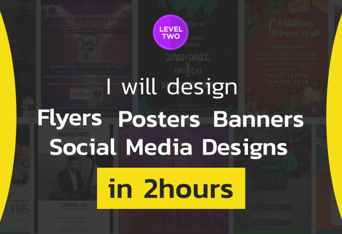design flyers, posters, and banners in 2 hours