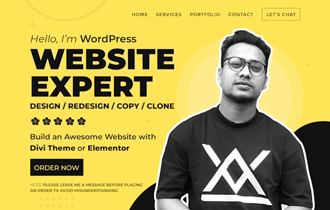 create personal, business wordpress website, landing page by divi or elementor