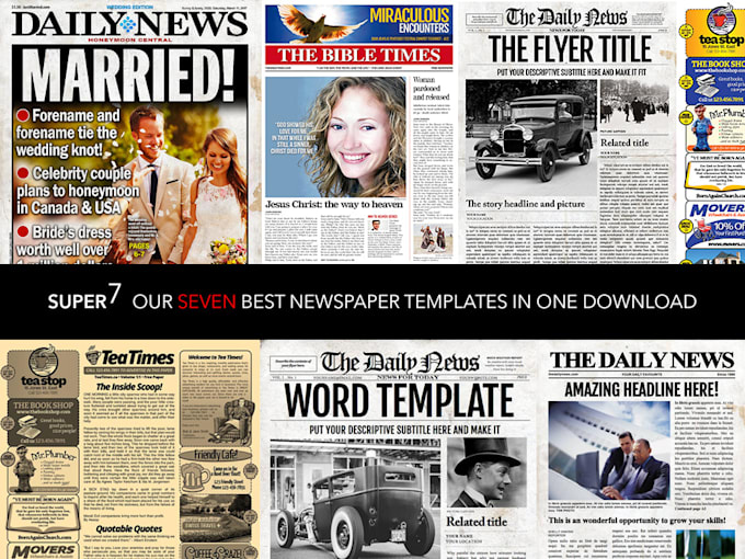 provide you with seven newspaper style templates