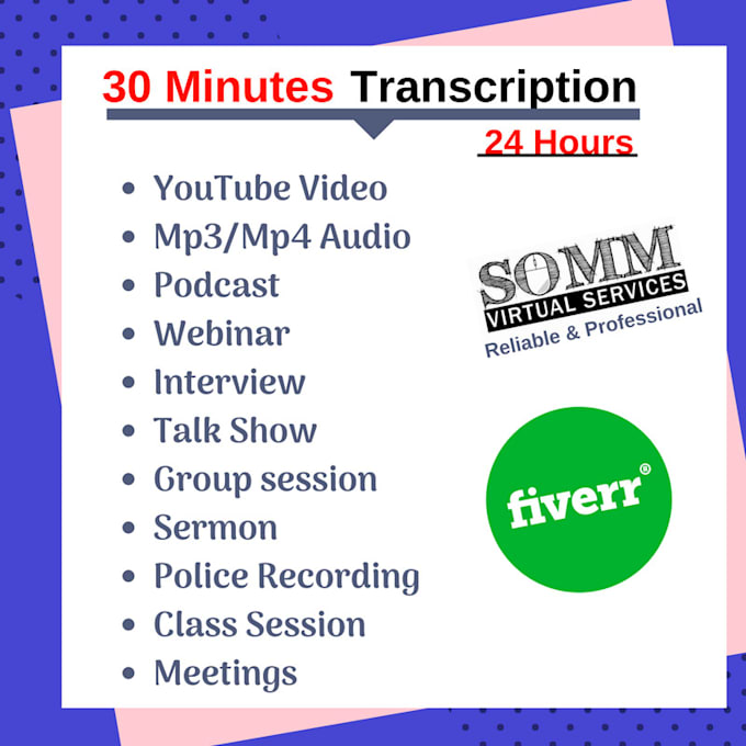 transcribe all your audio and video files accurately