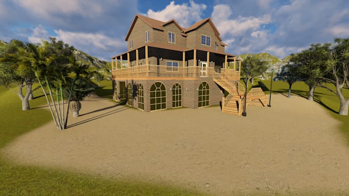 do revit,sketchup design and lumion rending