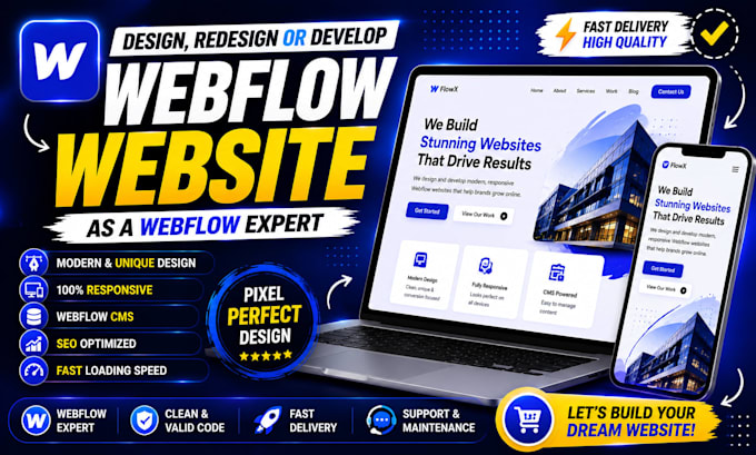 design and develop a modern webflow website