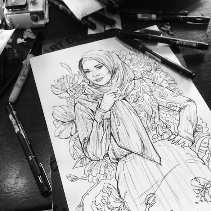 Portrait Caricature Doodle Art By Justriezal Fiverr So i'm currently into drawing these lil devils and thought about turning them into stickers for my redbubble account.