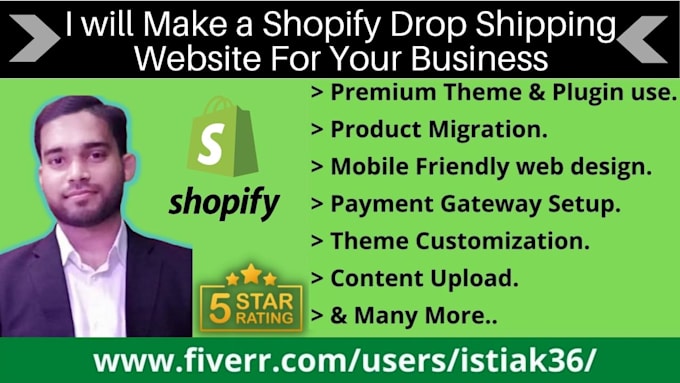 make a ecommerce shopify dropshipping website for your business