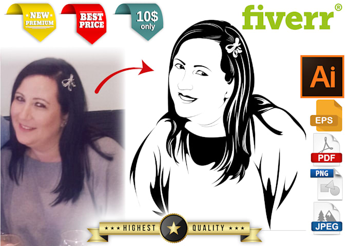 Do Custom Vector Portrait By Bledikita Fiverr Do Custom Vector Portrait By Bledikita Fiverr