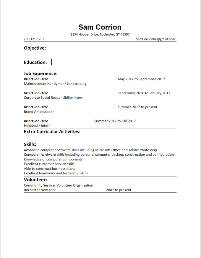 Create Your Resume For You In Google Drive By Samtheman17