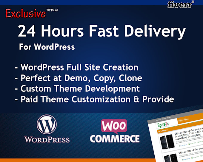 create full wordpress site as the demo with custom or premium theme