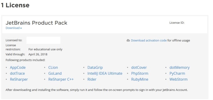 jetbrains all products pack license key