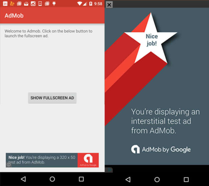 setup admob or startapp ads for android apps