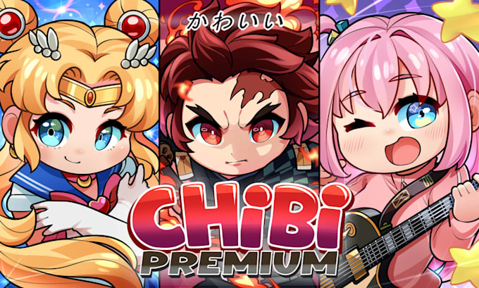 draw premium cute anime chibi or custom character