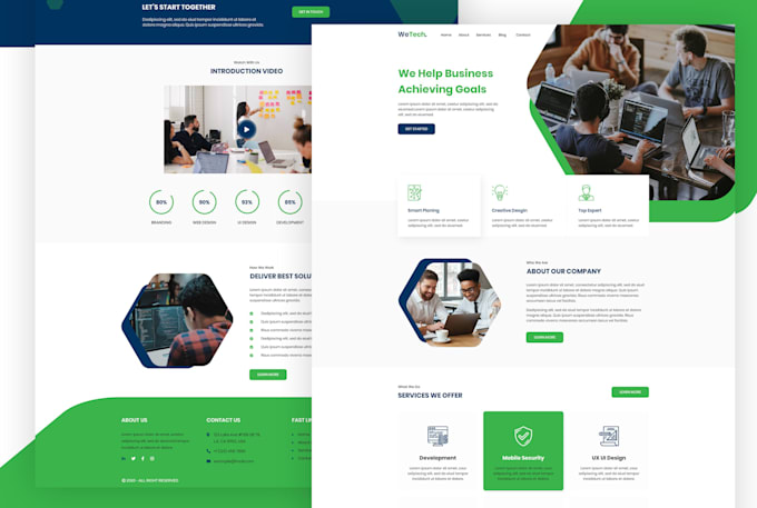 design landing page responsive using HTML5 css3 javascript