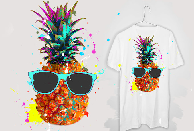 do graphic watercolor t shirt design for you